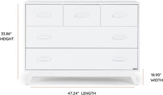 dadada Soho 5-Drawer Dresser - All White - 412201-DA