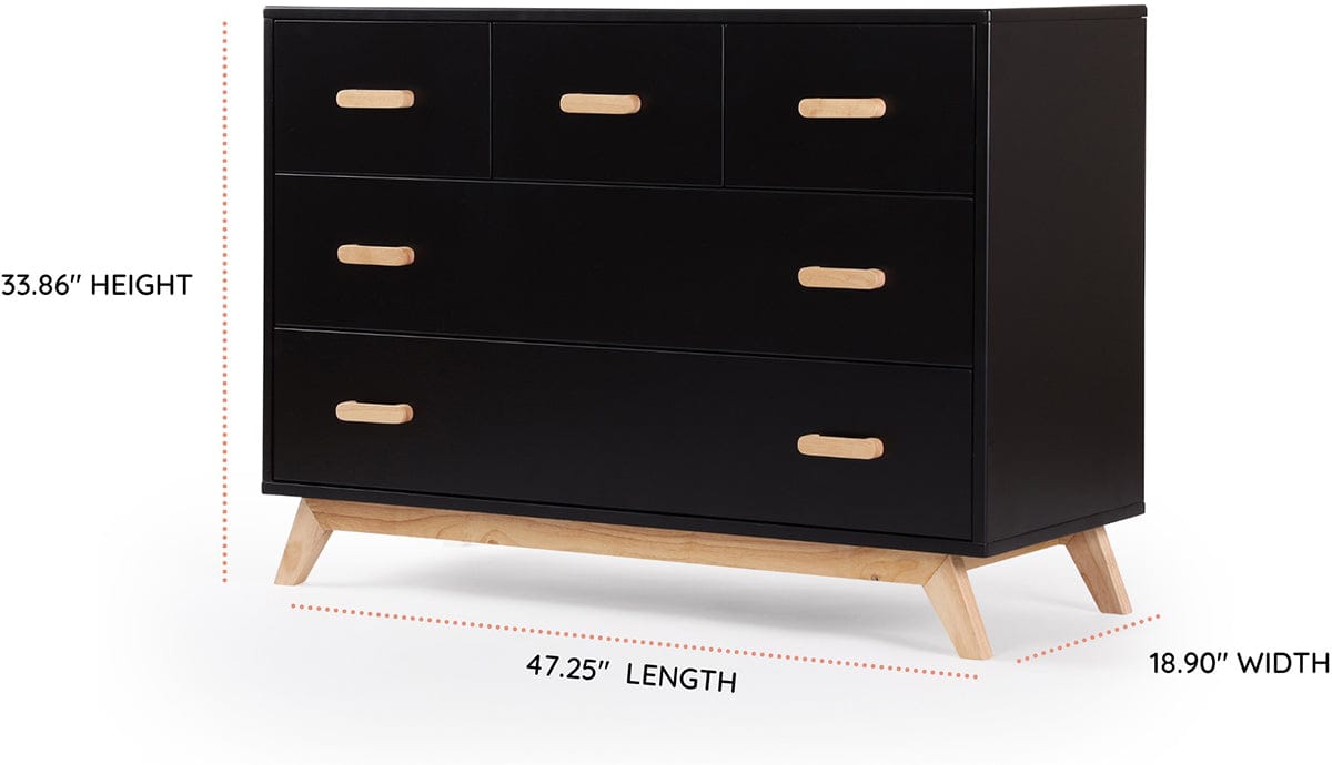 dadada Soho 5-Drawer Dresser - Black / Natural - 413251-DA