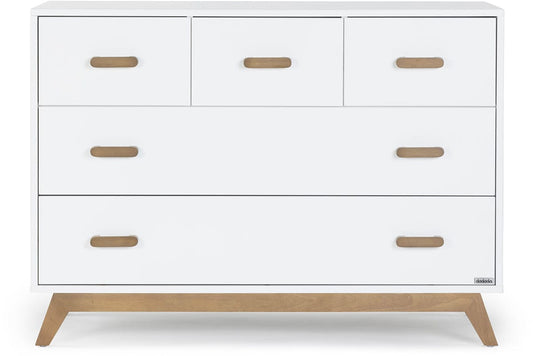 dadada Soho 5-Drawer Dresser - White / Walnut - 412208-DA
