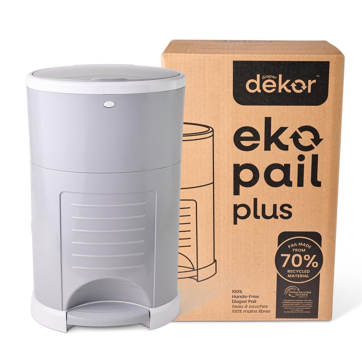 Dekor Eko Plus Diaper Pail - Gray - 2-12226
