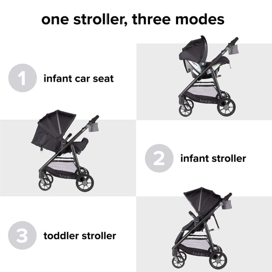 Diono Quantum 4 3-in-1 Travel System with LiteClik30 R SafePlus - Black Jet - 56500-NA-01