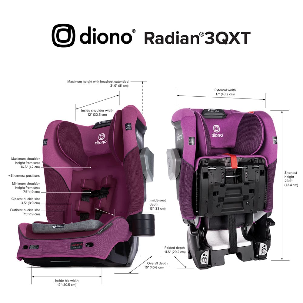 Diono Radian 3QXT Narrow All-in-One Convertible Car Seat - Purple Plum - 51225