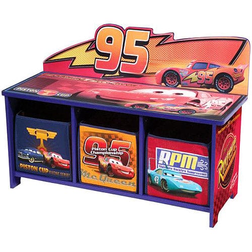 Disney Cars Toy Bench with Back and 3 Bins - TB83494CR