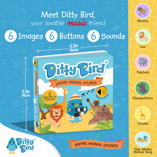 Ditty Bird Musical Books - Safari Animal Sounds - 40-DB