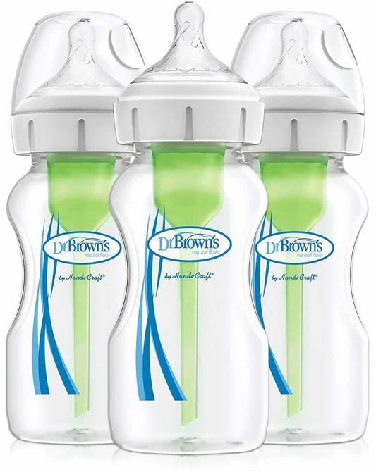 Dr. Brown's Options+ Wide-Neck Baby Bottle, 9 oz - 3 Pack - WB93600-P3