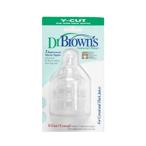 Dr. Brown's Wide Neck Y-Cut Feeding Nipple- 3 Pack - 360