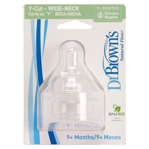 Dr. Brown's Y-Cut Wide Neck Nipple, 2-Pack - 362-P3