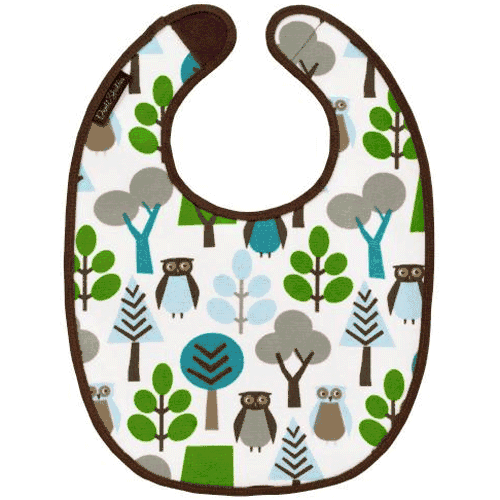 DwellStudio Owls Sky Coated Bib - BB700-55-23