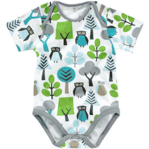 DwellStudio Owls Sky Short Sleeve Bodysuit 6-12 Months - LB400-55-23-12