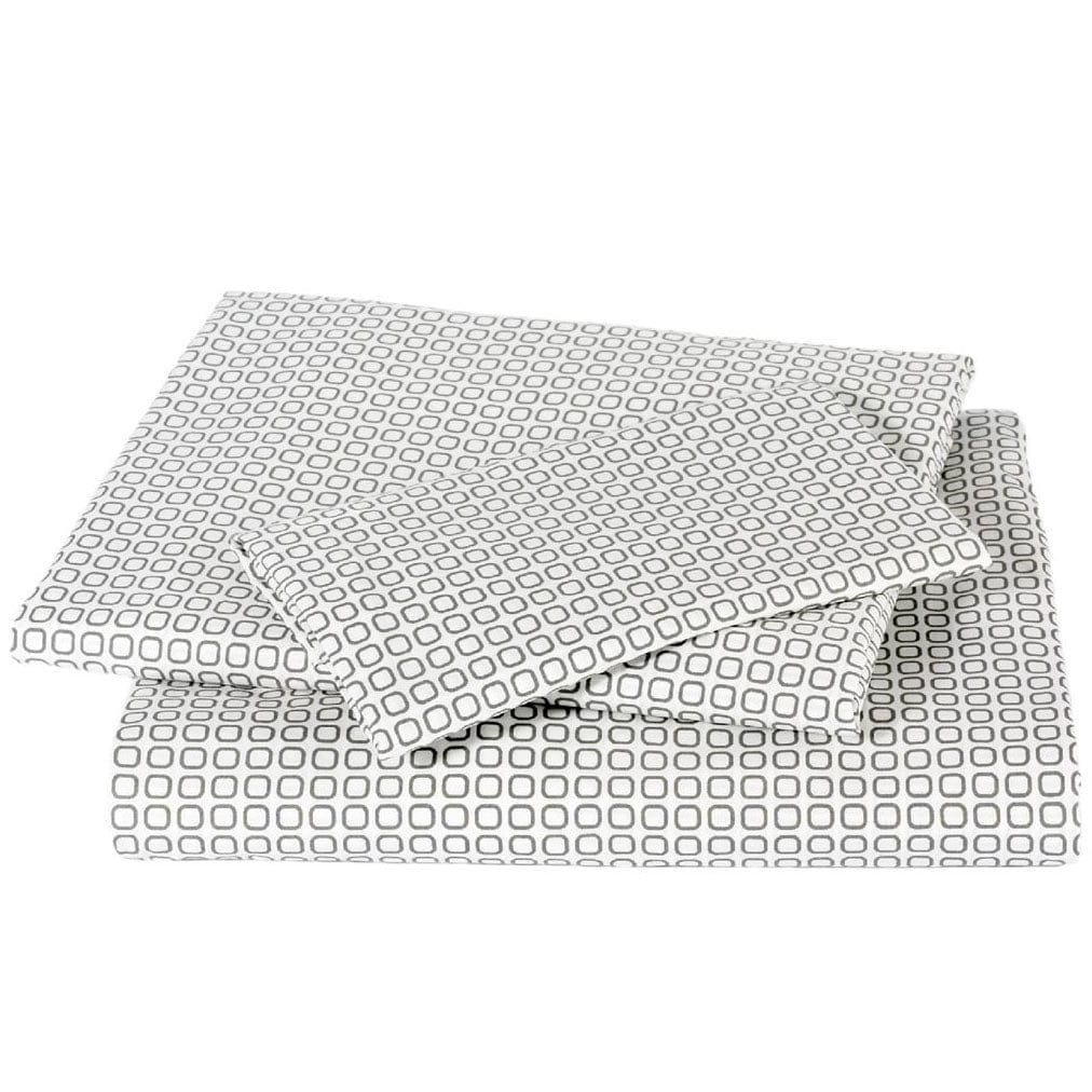 DwellStudio Squares Dove Grey Twin Sheet Set - K1220-23-00