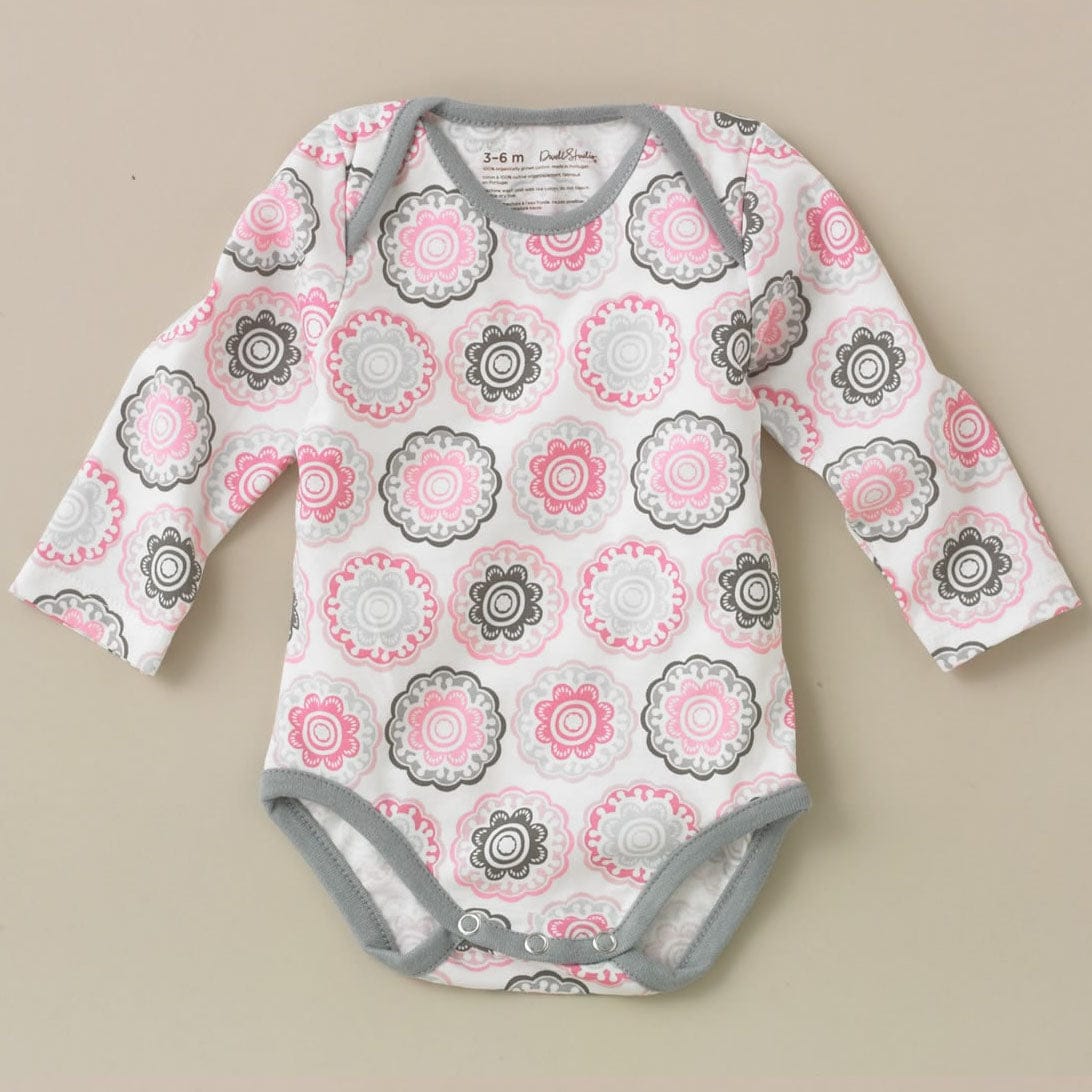 DwellStudio Zinnia Rose Long Sleeve Bodysuit 0-3 Mo. - LG200-68-19-03