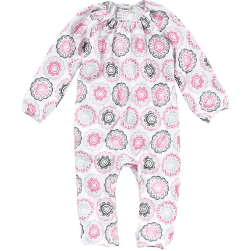 DwellStudio Zinnia Rose Long Sleeve Playsuit 0-3 Months - LG300-68-19-03