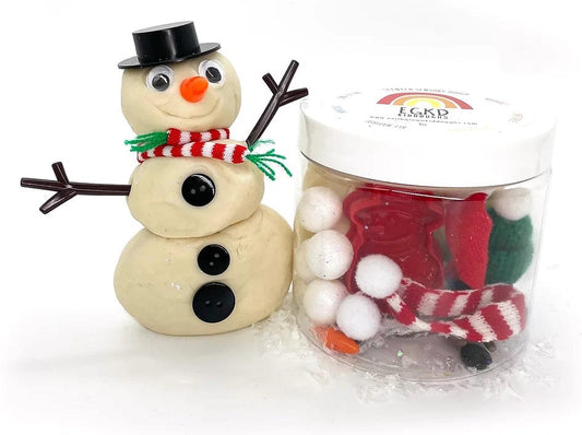 Earth Grown KidDoughs Play Dough Kit - Build a Snowman Dough Globe (Unscented) - SNOWDTGKU