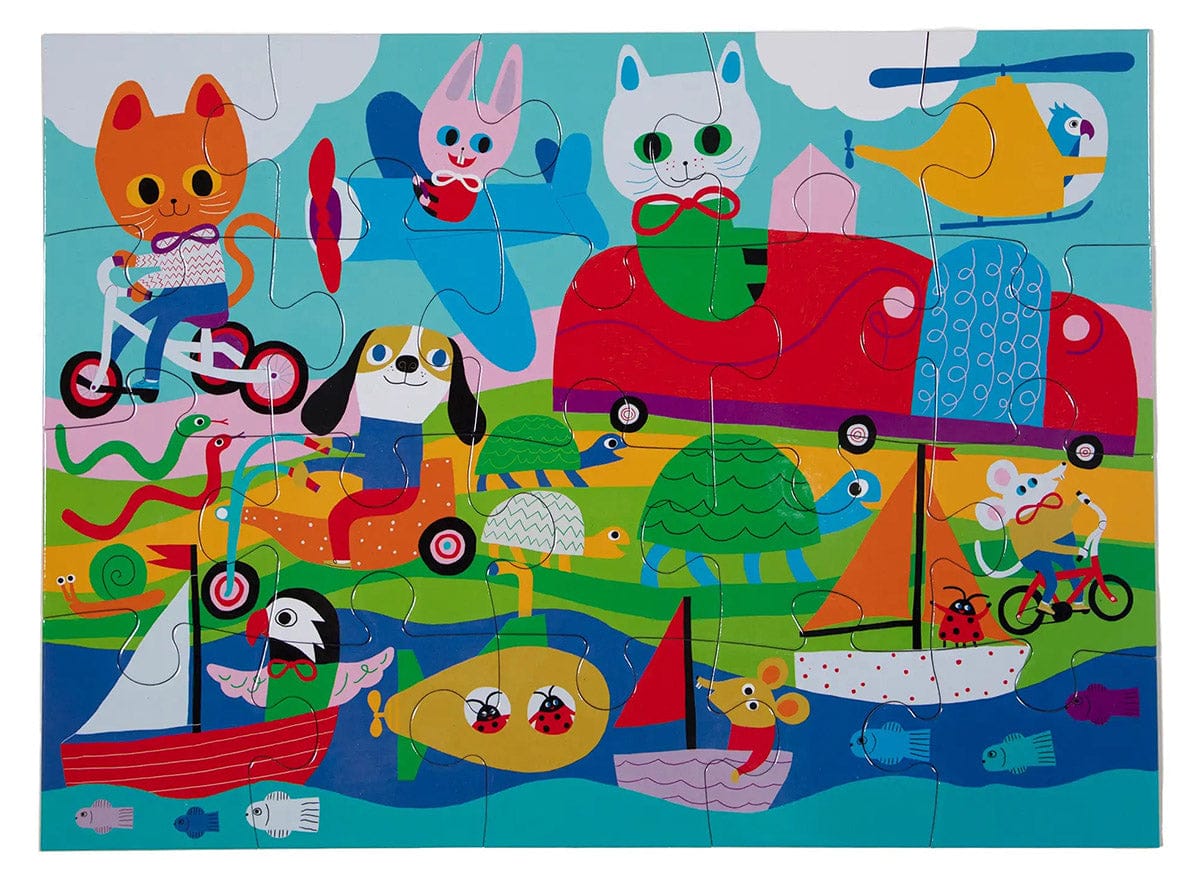 eeBoo 20 Piece Big Puzzle - Pets in Motion - PZPMO