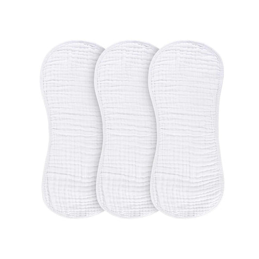 Ely's & Co. 3 Pack Muslin Burp Cloths - Solid White