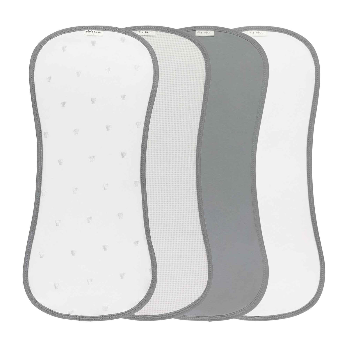 Ely's & Co. 4 Pack Absorbent Burp Cloths - Gingham Bear Collection - Blue