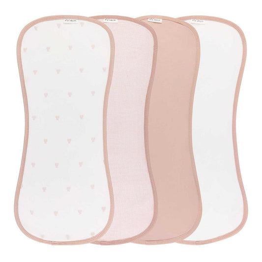 Ely's & Co. 4 Pack Absorbent Burp Cloths - Gingham Bear Collection - Pink
