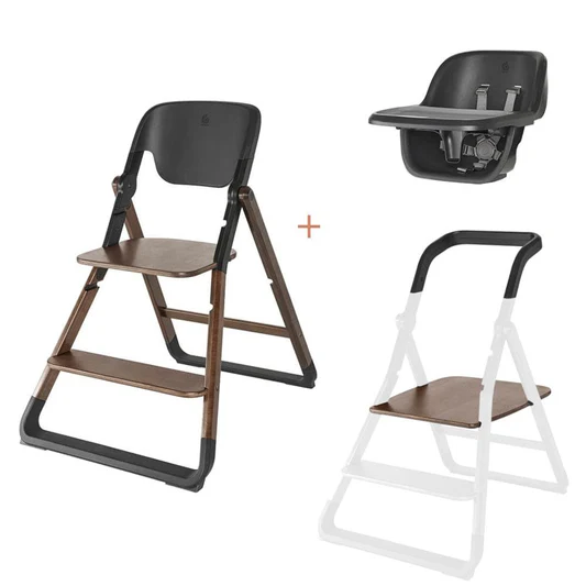 Ergobaby Evolve High Chair + Kitchen Tower Bundle - Dark Wood - EVLHCDKWD-EVLHCKHDKWD