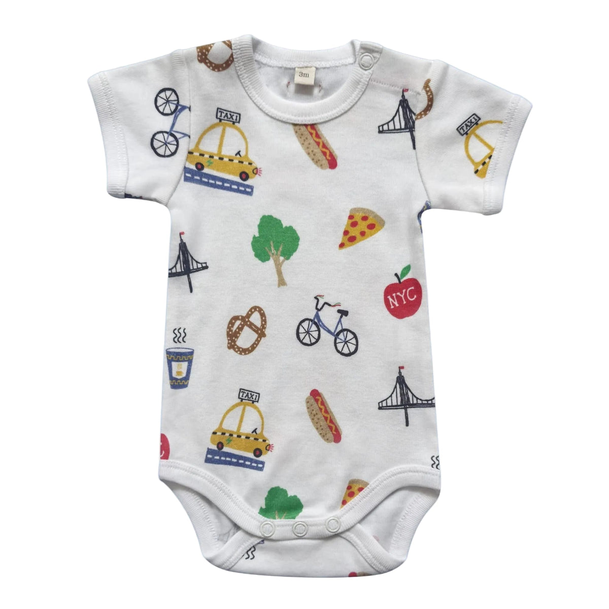 Estella Organic Baby Onesie – NYC Print Gift - 3-6M