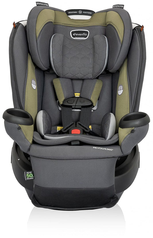 Evenflo Revolve360 Extend Rotational All-in-one Convertible Car Seat With Quick Clean Cover - Rockland Green - 38412463