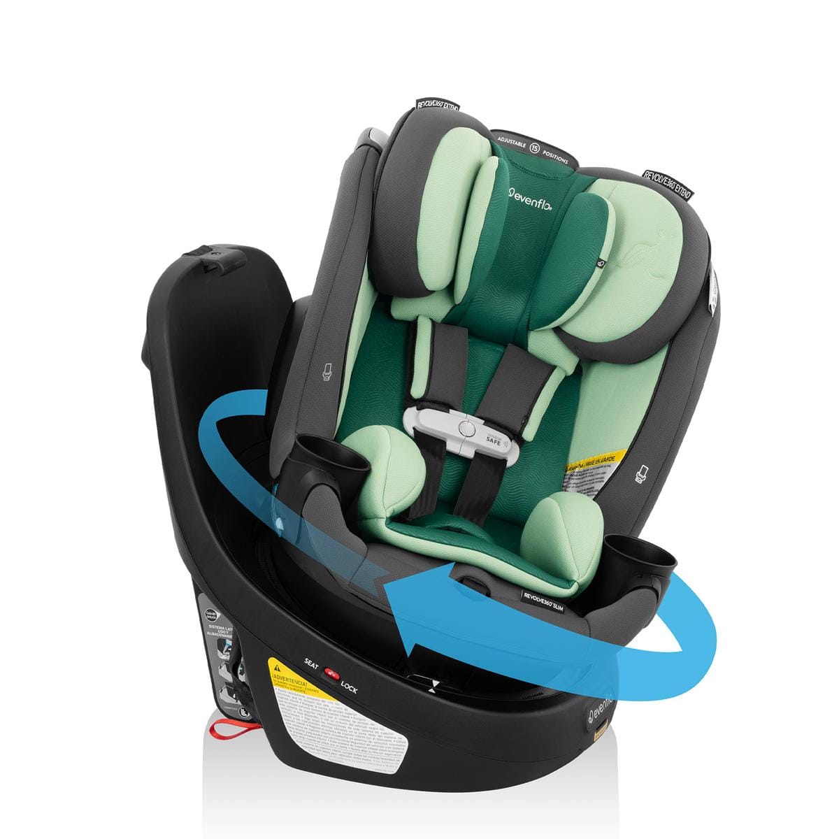Evenflo Revolve360 Slim 2-in-1 Rotational Convertible Car Seat with SensorSafe