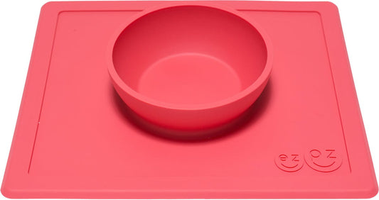 EZPZ Happy Mat Placemat & Bowl - Coral - EZPZ-5303