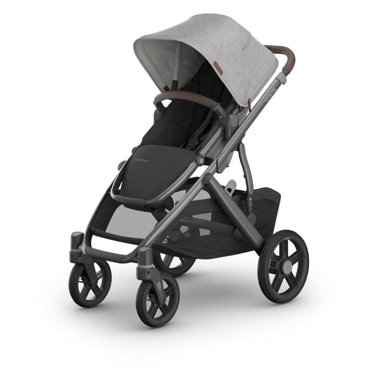 UPPAbaby OPEN BOX Vista V3 Single-to-Double Stroller - Beau (Grey Chenille / Graphite Frame / Chestnut Leather)