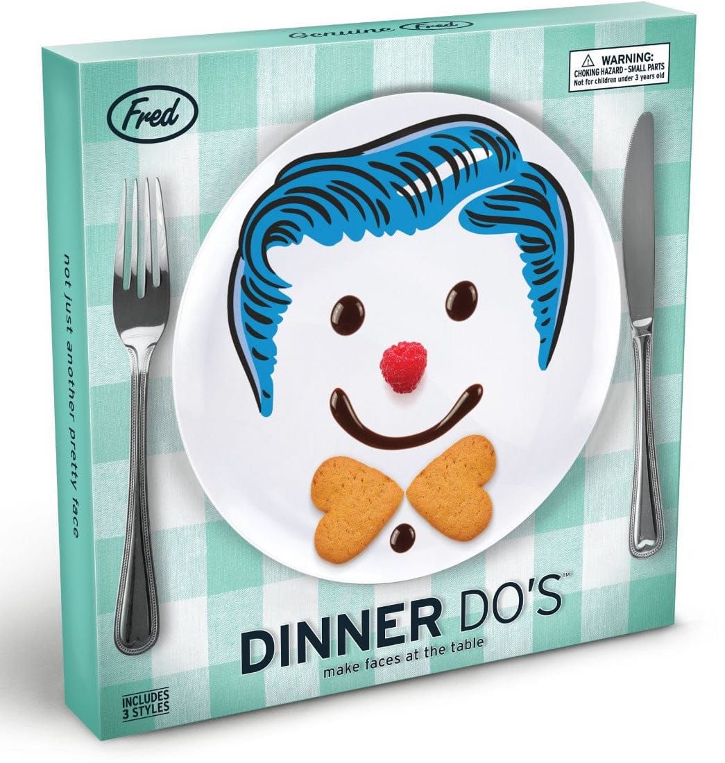 Fred & Friends Boy's Hairstyle Dinner Plates, Set of 3 - DDOB