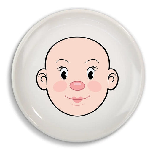 Fred & Friends Food Face Plate - Ms. Food Face - Peach