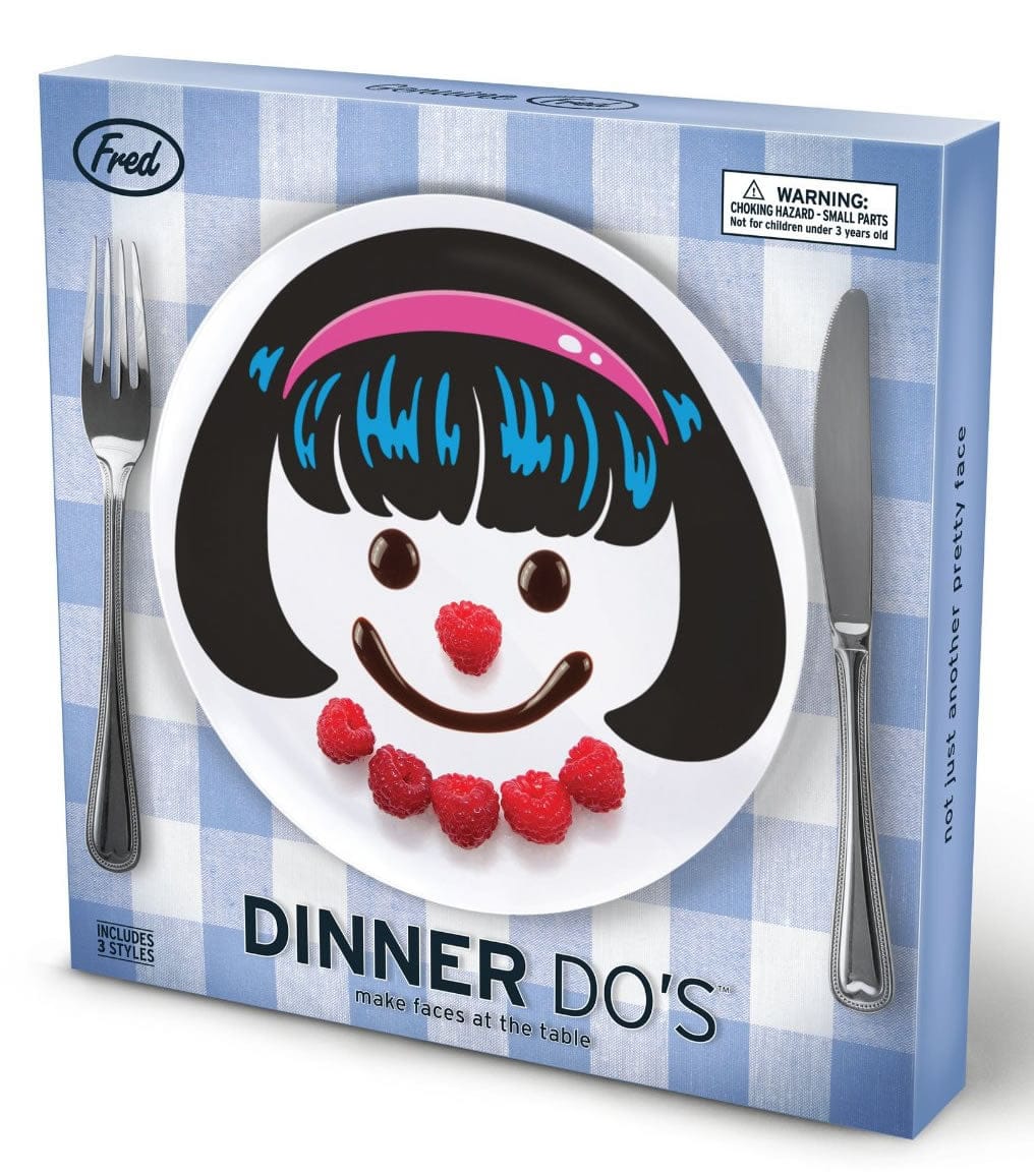 Fred & Friends Girl's Hairstyle Dinner Plates, Set of 3 - ddog
