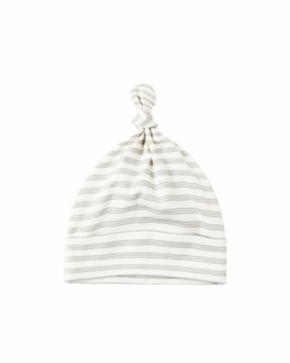 Quincy Mae Knotted Baby Hat Sage Stripe - Sage, 0-6M