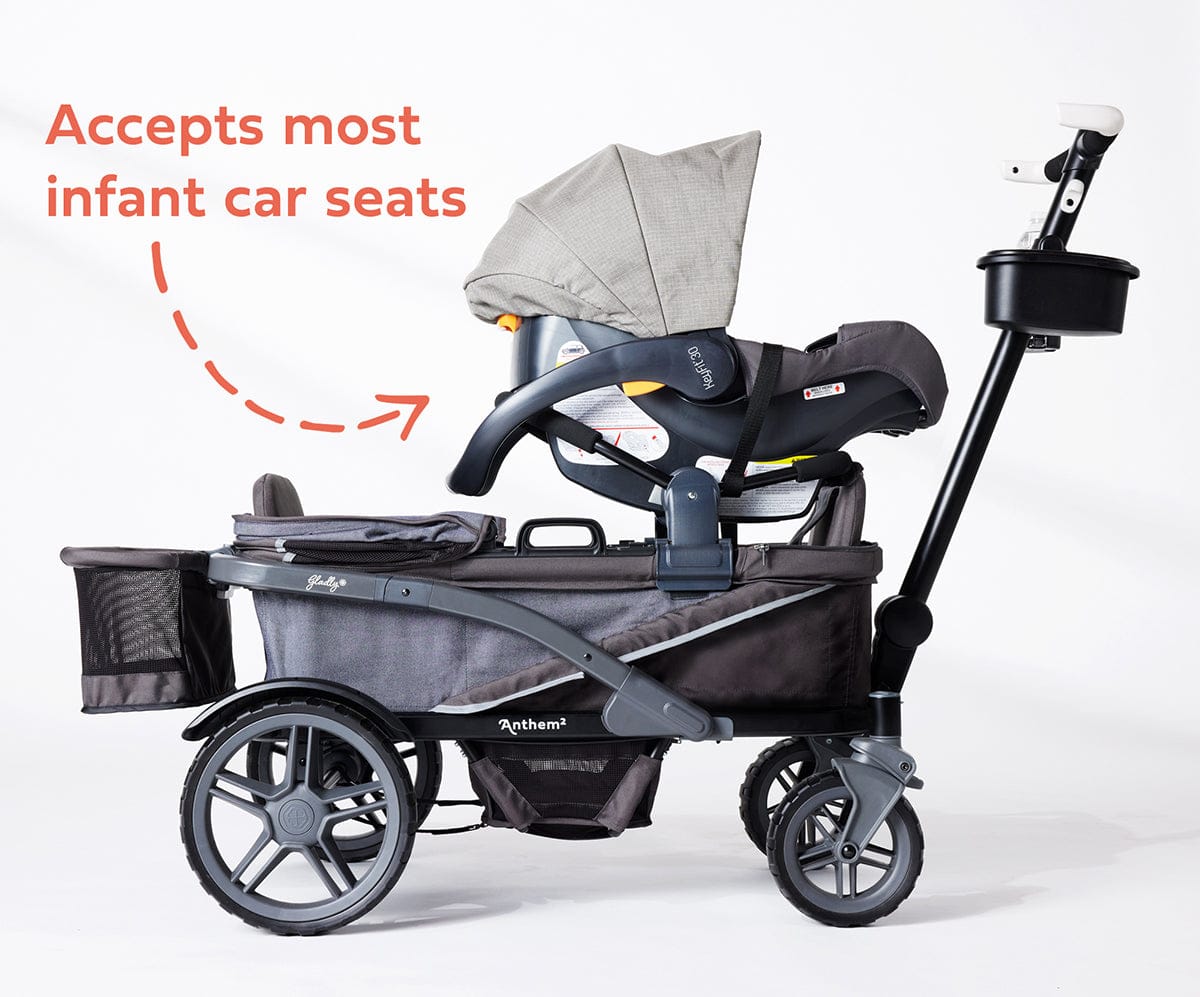Gladly Family Anthem2 All-Terrain (2 Seater) Stroller Wagon - Graphite - WAG-GRA-2-S