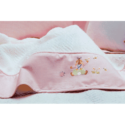 Gordonsbury Nursery Time Crib Cotton Cable Blanket in Pink
