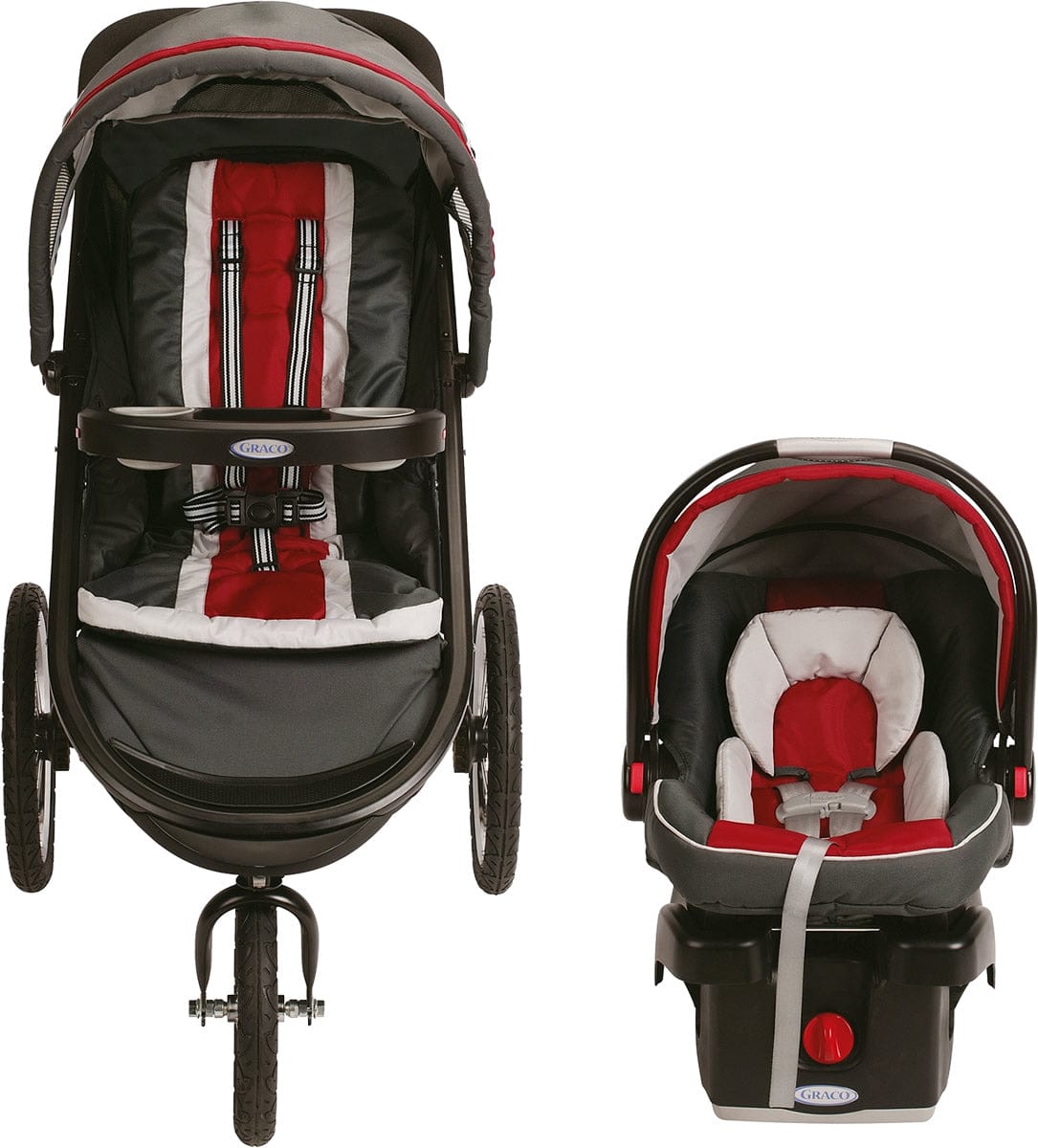 Graco FastAction Fold Jogger Click Connect Travel System - Chili Red