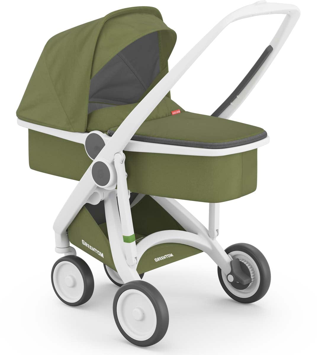 Greentom 3 in 1 Stroller - White/Olive - 8.71932E+12
