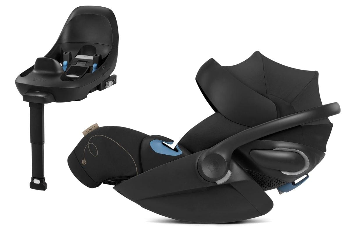 Cybex OPEN BOX Cloud G Lux SensorSafe Comfort Extend Reclining Infant Car Seat - Moon Black - 522001401-OB