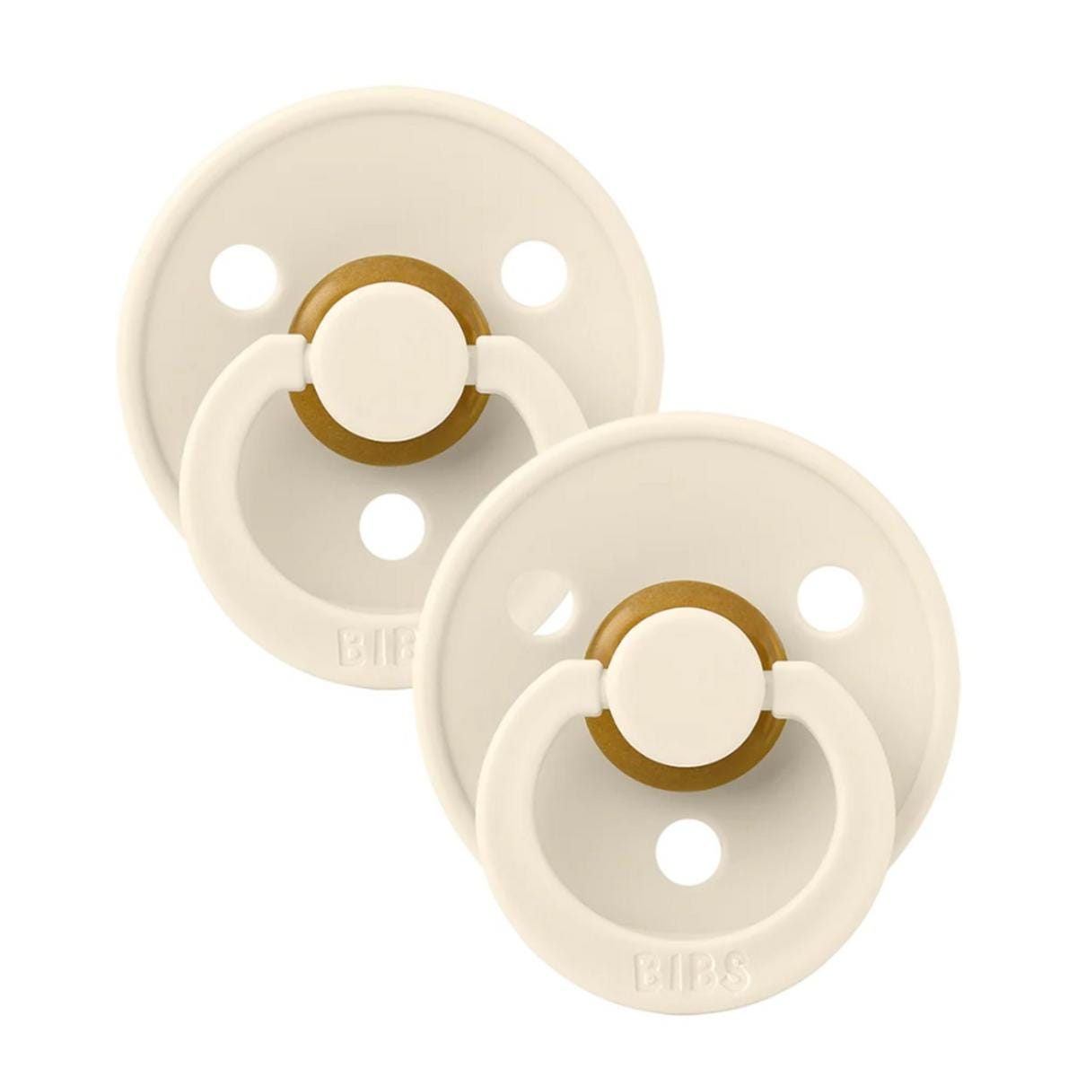 BIBS Original Colour Pacifier, 2 Pack - Ivory/Ivory - Size 1 (0+ m)