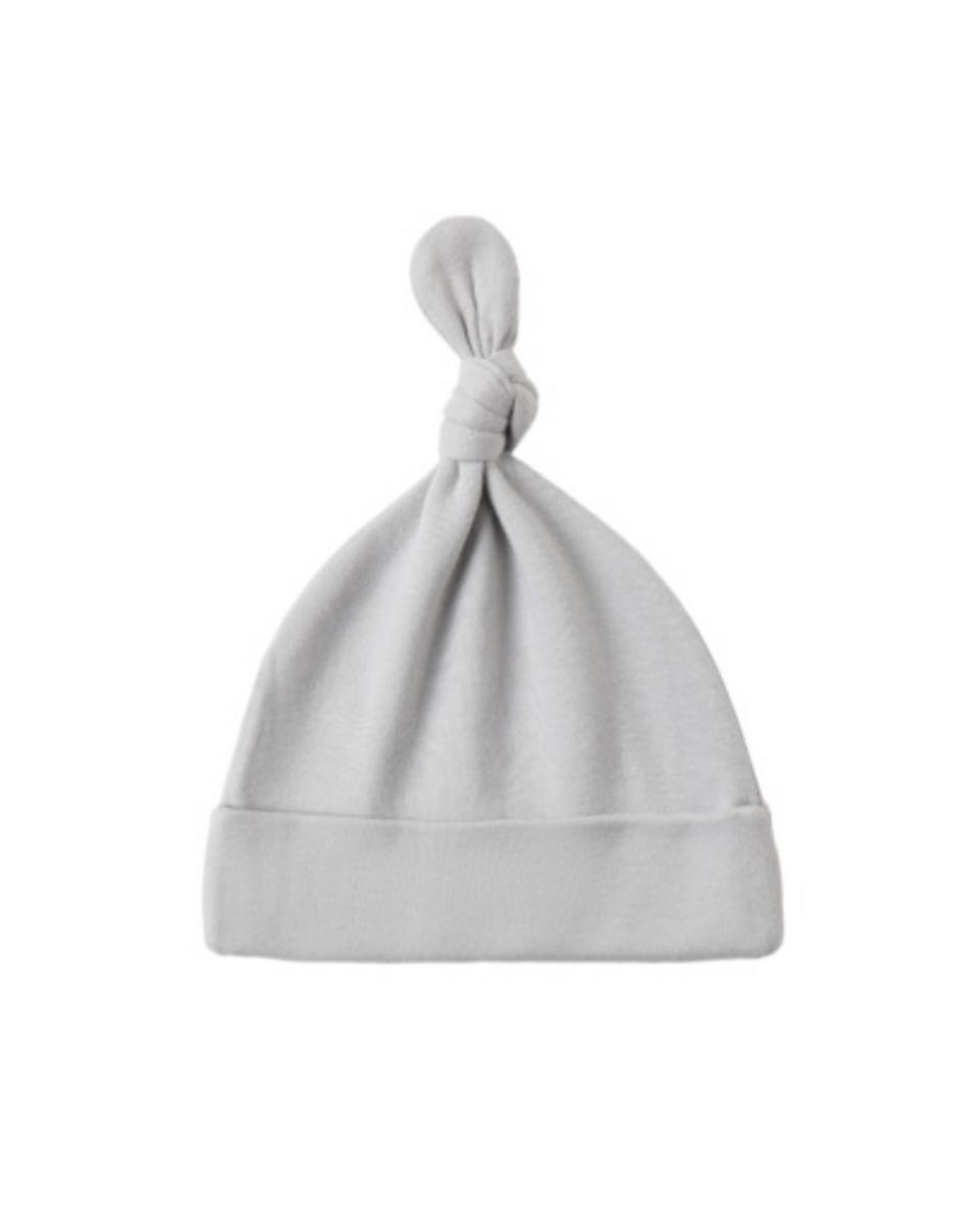 Light grey baby knot hat
