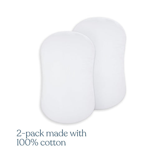 HALO BassiNest 100% Organic Cotton Fitted Sheet (2-Pack) - White