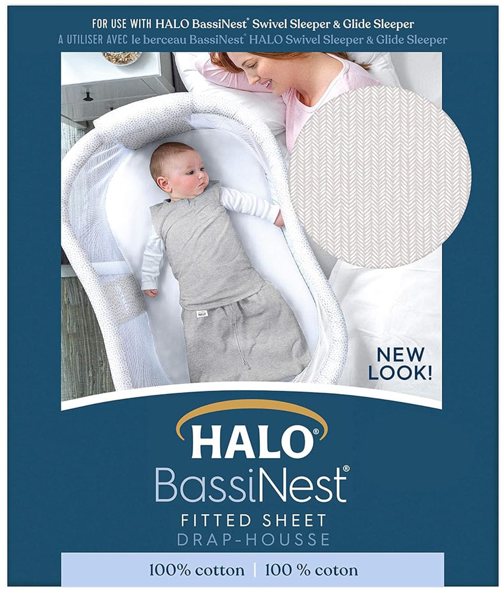 HALO BassiNest Fitted Sheet - Herringbone - 4674-HALO