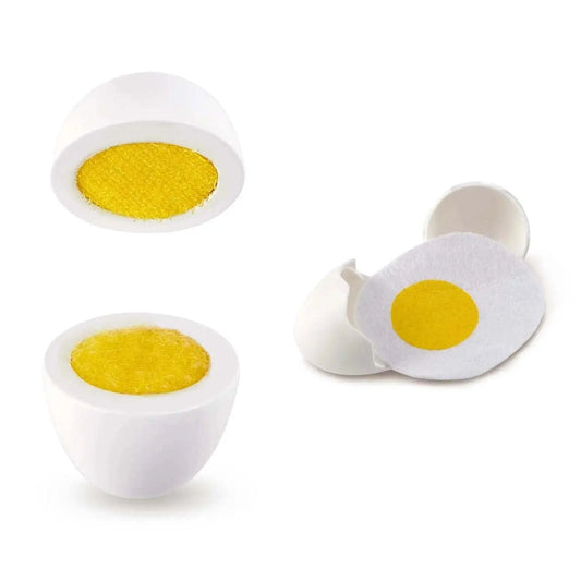 Hape wooden toy egg carton with whole and cracked eggs