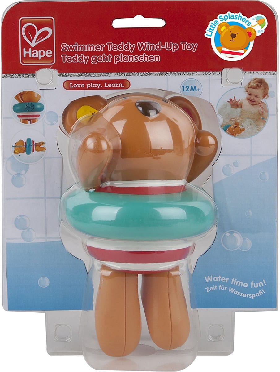 Hape Swimmer Teddy Wind-Up Bath Toy - E0204