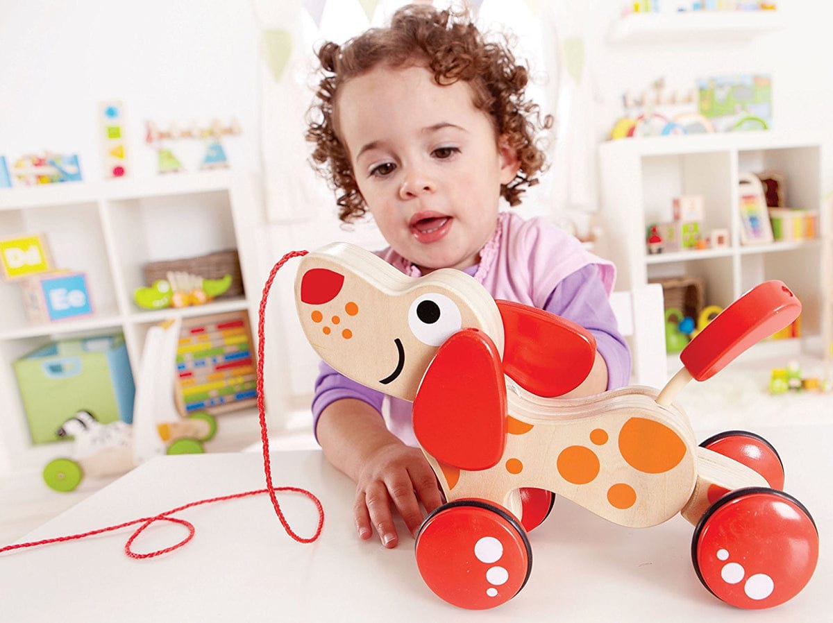 Hape Walk-Along-Puppy Wooden Pull Toy - E0347B