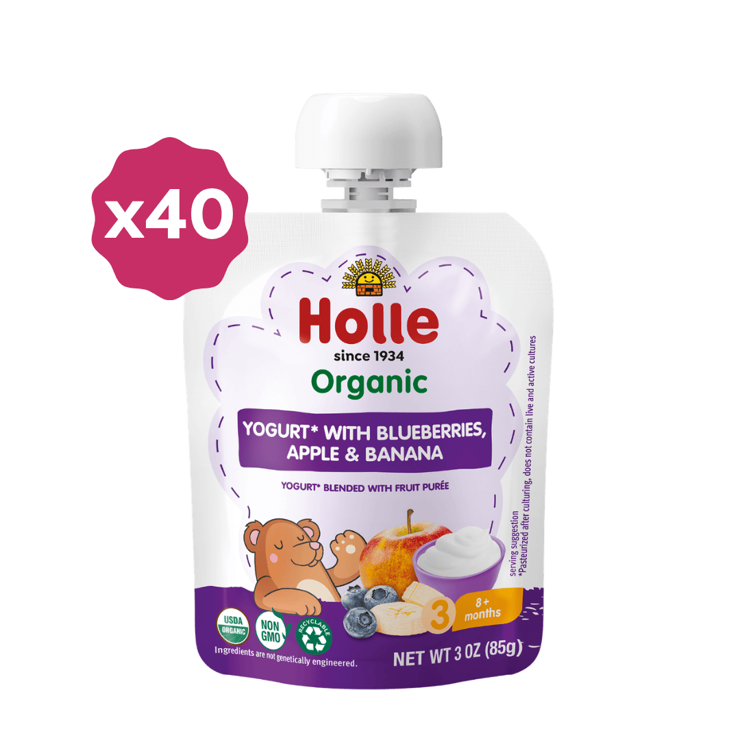 Holle Organic Blueberries, Apple & Banana Yogurt Pouches - BLUEAPPLE-BANANA-YOGURT-4