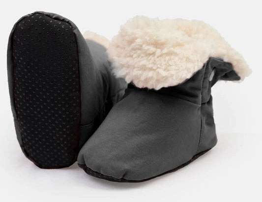 7 A.M. Enfant Baby Booties - Benji - Smokey, 12-24M - BT80-F3-SMK