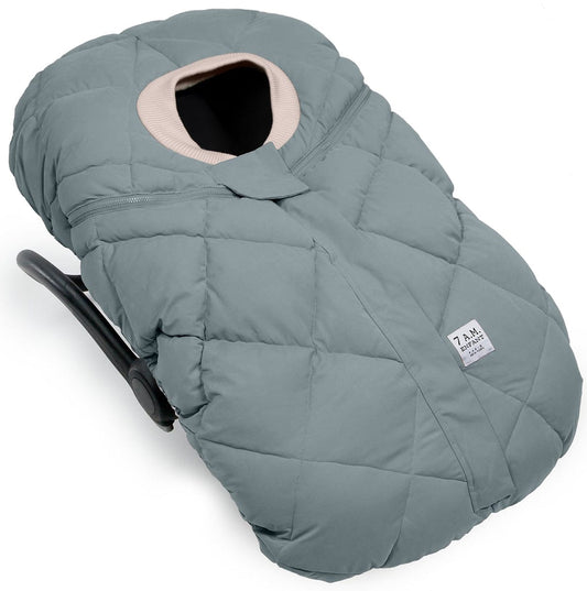 7 A.M. Enfant Cocoon Car Seat Cover - Benji - Mirage Blue Quilted
