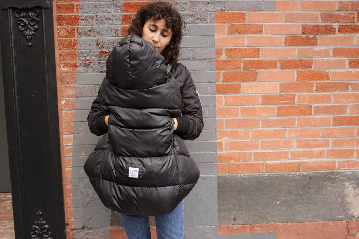 7 A.M. Enfant K Poncho Carrier Cover Heavyweight - Black (0-3T) - KP200-BP