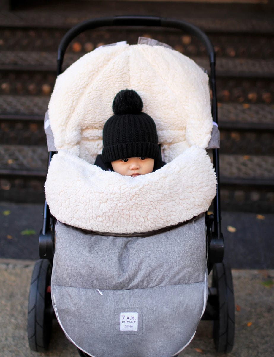 7 A.M. Enfant LambPOD Footmuff, Medium/Large (18M-3T) - Heather Grey - podl10ml-hg