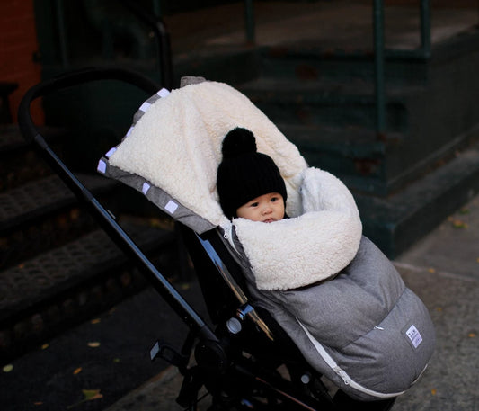 7 A.M. Enfant LambPOD Footmuff, Medium/Large (18M-3T) - Heather Grey - podl10ml-hg