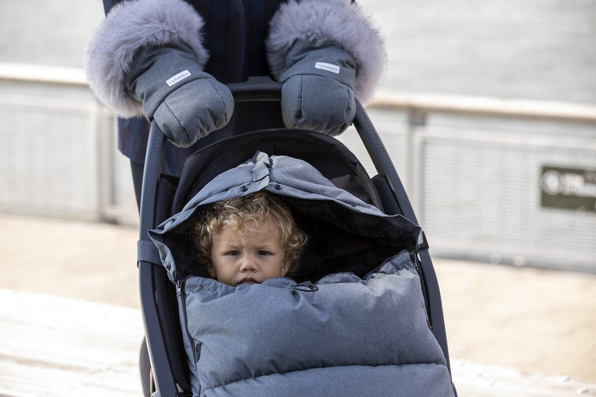 7 A.M. Enfant Plushpod Footmuff - Tundra - Heather Grey Dark - Arctic Faux Fur (18m-3T)